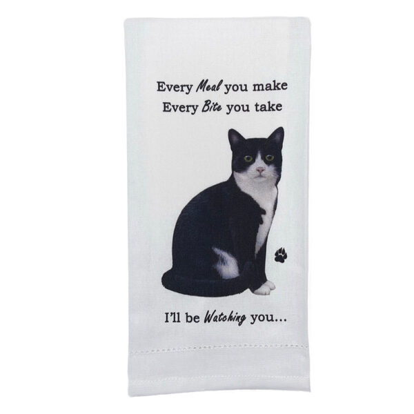BLACK & WHITE CAT KITCHEN TOWEL