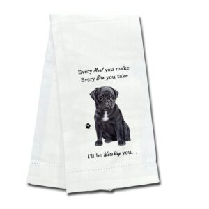PUG, BLACK KITCHEN TOWEL