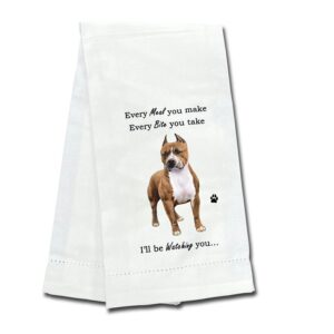 PIT BULL, BRINDLE & WHITE KITCHEN TOWEL