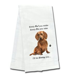 DACHSHUND, RED KITCHEN TOWEL