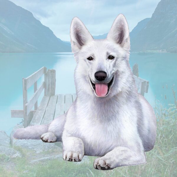 GERMAN SHEPHERD WHITE HOME COASTERS