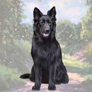 GERMAN SHEPHERD BLACK SITTING HOME COASTERS