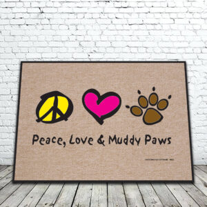 PEACE LOVE PAWS MAT