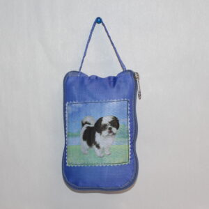 SHIH TZU BLACK & WHITE FOLDABLE TOTES