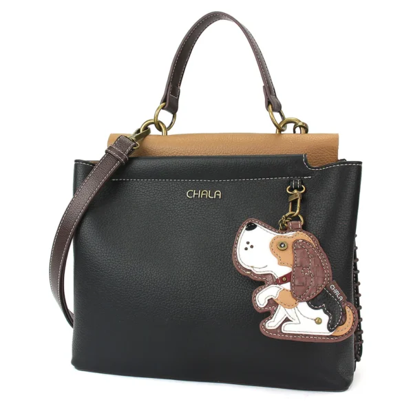 Charming Satchel - Gray Elephant - black