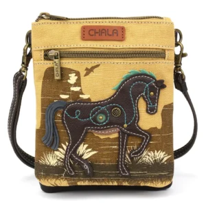 Safari Double Pocket Xbody - Horse -brown