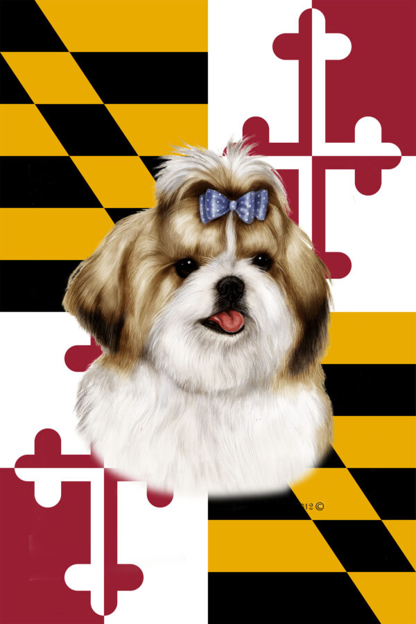 SHIH TZU GOLD BEST OF BREED - GARDEN FLAG