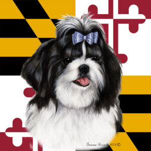 SHIH TZU BLACK AND WHITE BEST OF BREED - GARDEN FLAG