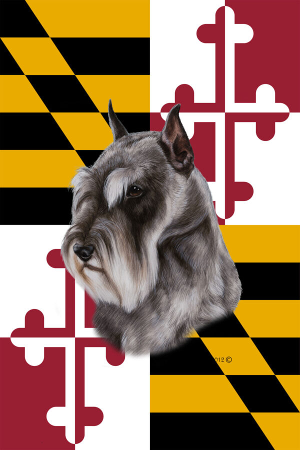 SCHNAUZER GREY CROPPED BEST OF BREED - GARDEN FLAG