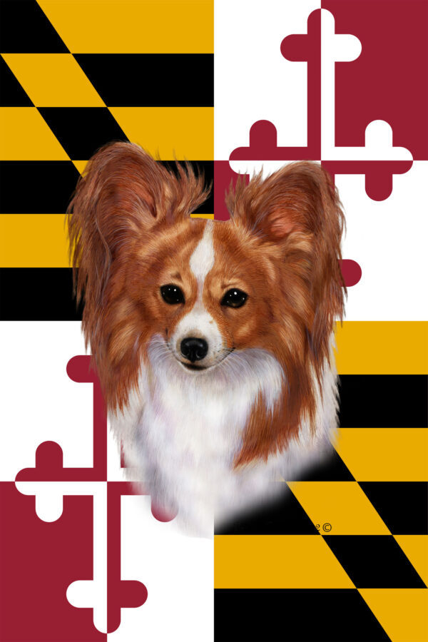 PAPILLON RED WHITE BEST OF BREED - GARDEN FLAG