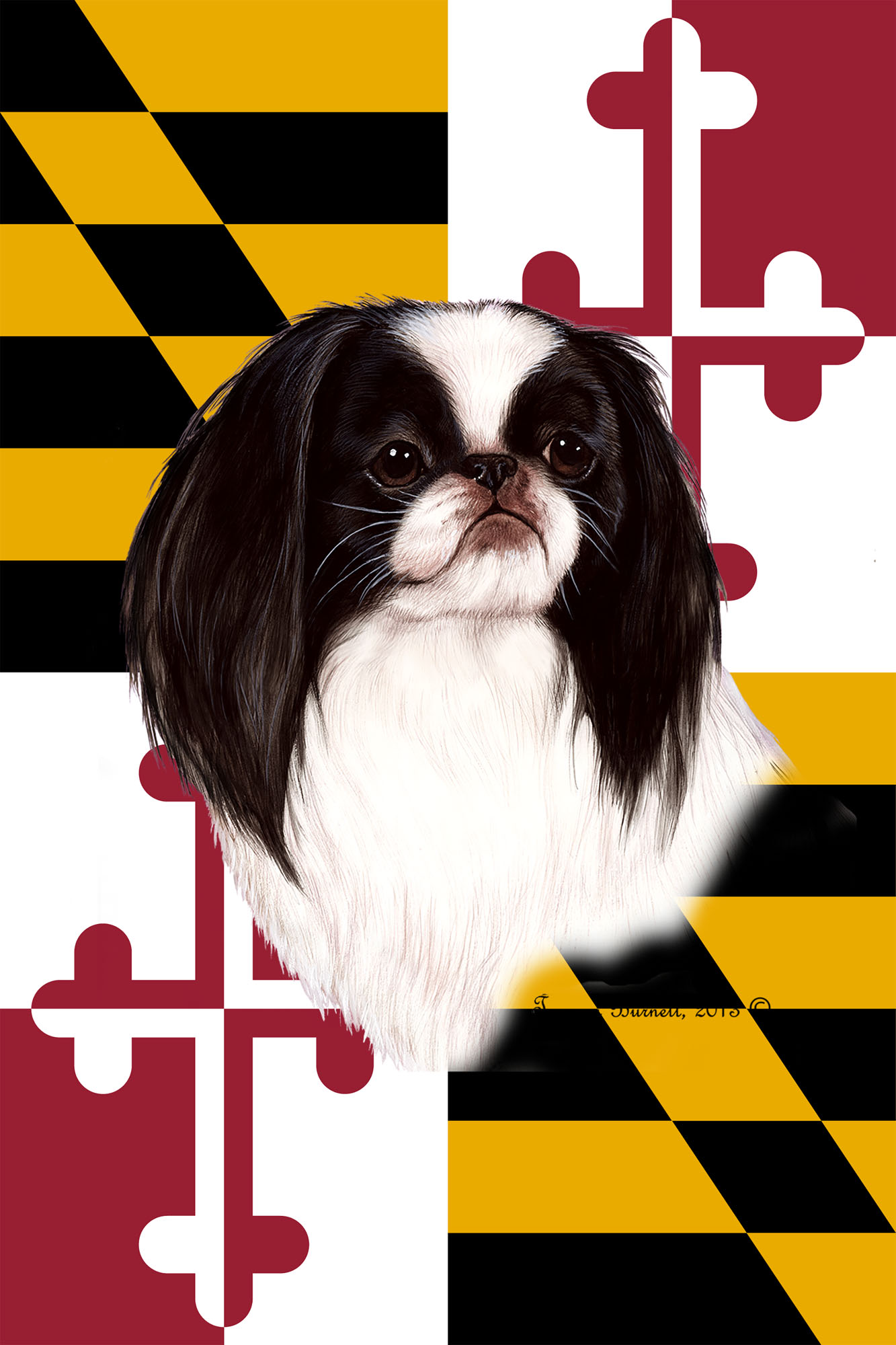 JAPANESE CHIN BEST OF BREED - GARDEN FLAG