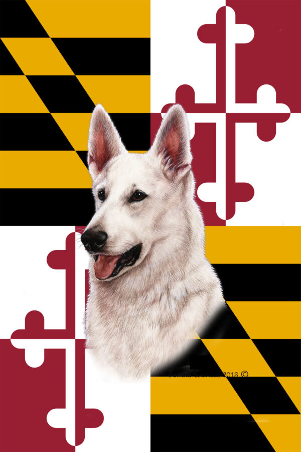 GERMAN SHEPHERD WHITE BEST OF BREED - GARDEN FLAG
