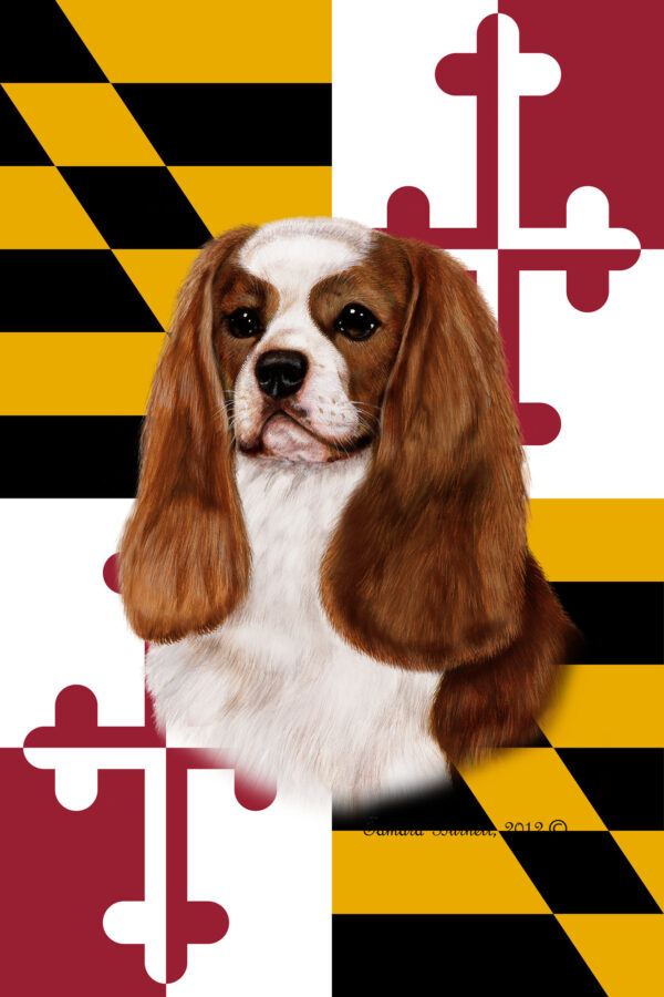 CAVALIER KING BLENHEIM BEST OF BREED - GARDEN FLAG