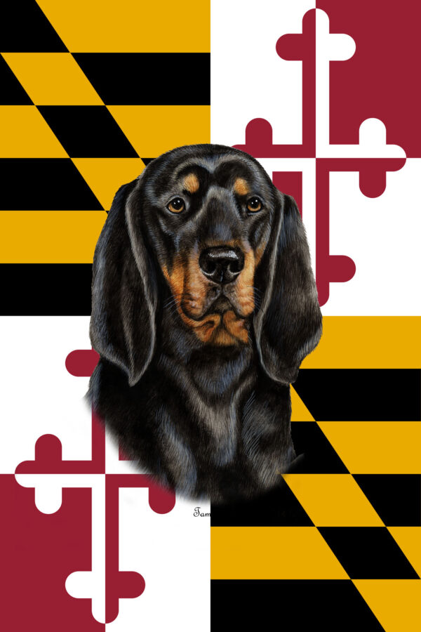 BLACK TAN COON HOUND BEST OF BREED - GARDEN FLAG