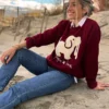 CHENILLE SWEATER, MAROON - Image 2