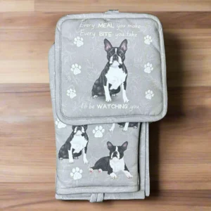 Oven Mitt Set - Boston Terrier