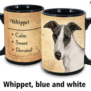 Whippet, Blue and White Mug