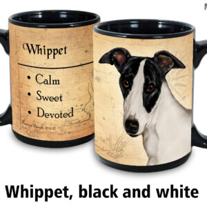 Whippet, Black and White Mug