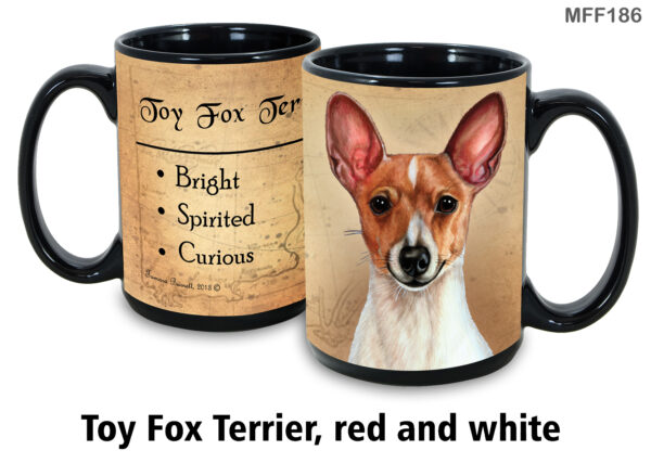 Toy Fox Terrier, Red and White Mug