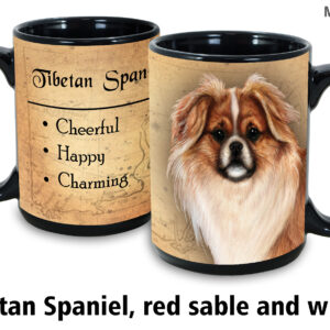 Tibetan Spaniel, Red Sable and White Mug