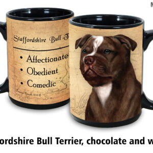 Staffordshire Bull Terrier, Chocolate and White Mug
