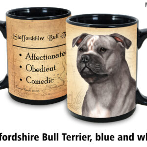Staffordshire Bull Terrier, Blue and White Mug