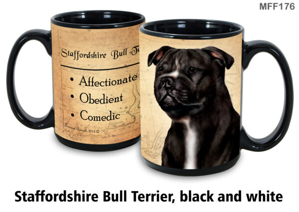Staffordshire Bull Terrier, Black and White Mug