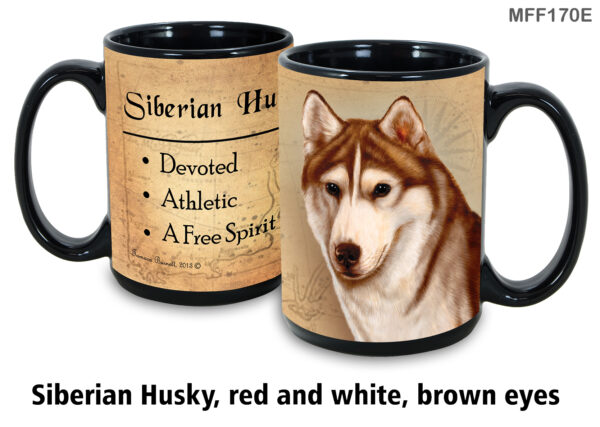 Siberian Husky, Red and White, Brown Eyes Mug