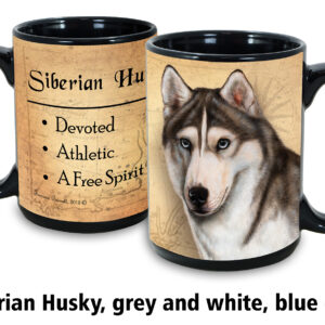 Siberian Husky, Grey and White, Blue Eyes Mug