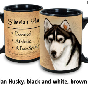 Siberian Husky, Black and White, Brown Eyes Mug