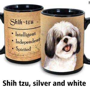 Shih Tzu, Silver and White Mug