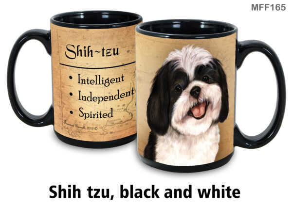 Shih Tzu, Black and White Mug