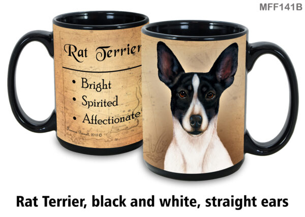 Rat Terrier, Black & White Straight Ears Mug