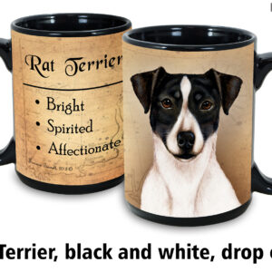 Rat Terrier, Black & White Drop Ears Mug