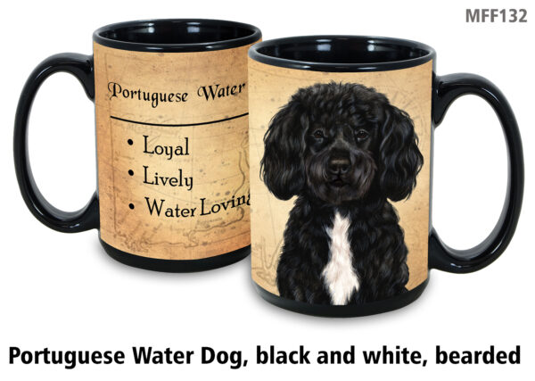 Portuguese Water Dog, Black & White Bearded Mug