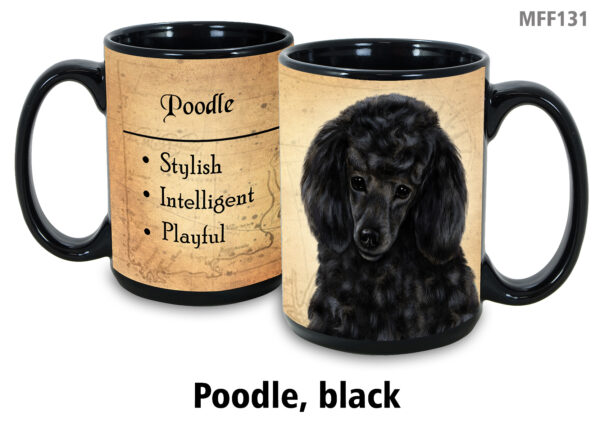 Poodle, Black Mug