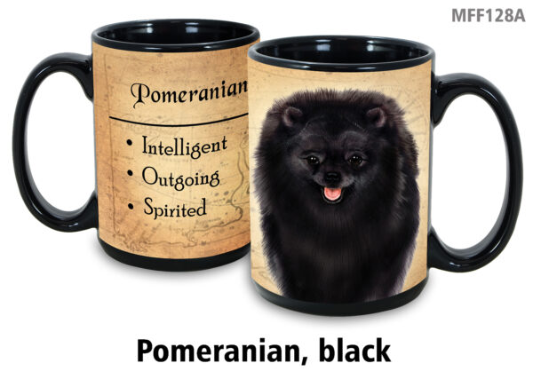Pomeranian, Black Mug