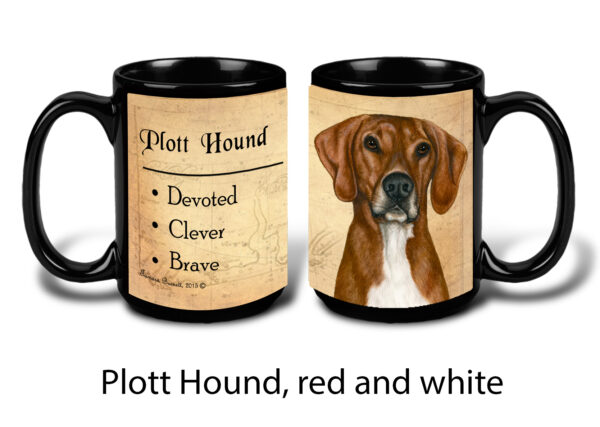 Plott Hound, Red & White Mug