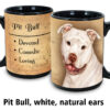 Pit Bull, White Natural Ears Mug - Image 2