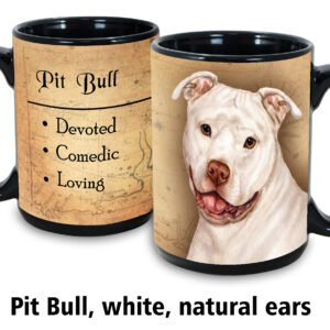 Pit Bull, White Natural Ears Mug