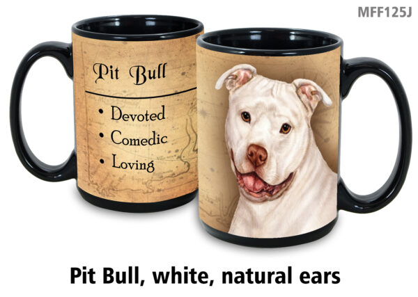 Pit Bull, White Natural Ears Mug