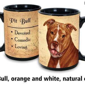 Pit Bull, Orange & White Natural Ears Mug