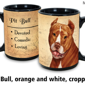 Pit Bull, Orange & White Cropped Ears Mug