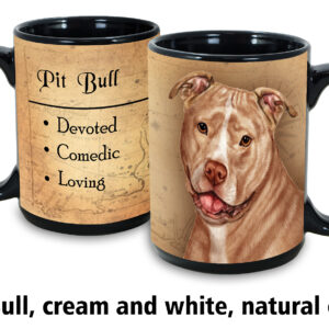 Pit Bull, Cream & White Natural Ears Mug