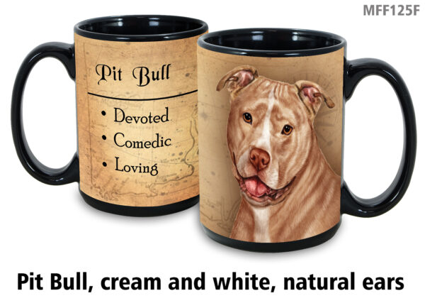 Pit Bull, Cream & White Natural Ears Mug
