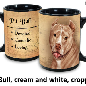 Pit Bull, Cream & White Cropped Ears Mug