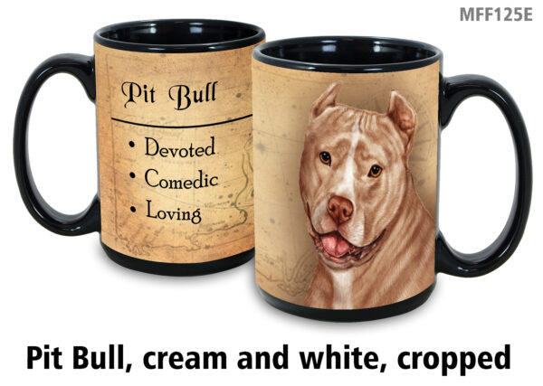 Pit Bull, Cream & White Cropped Ears Mug