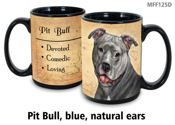 Pit Bull, Blue Natural Ears Mug