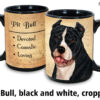 Pit Bull, Black & White Cropped Ears Mug - Image 2