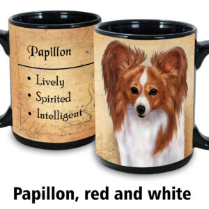 Papillon, Red & White Mug